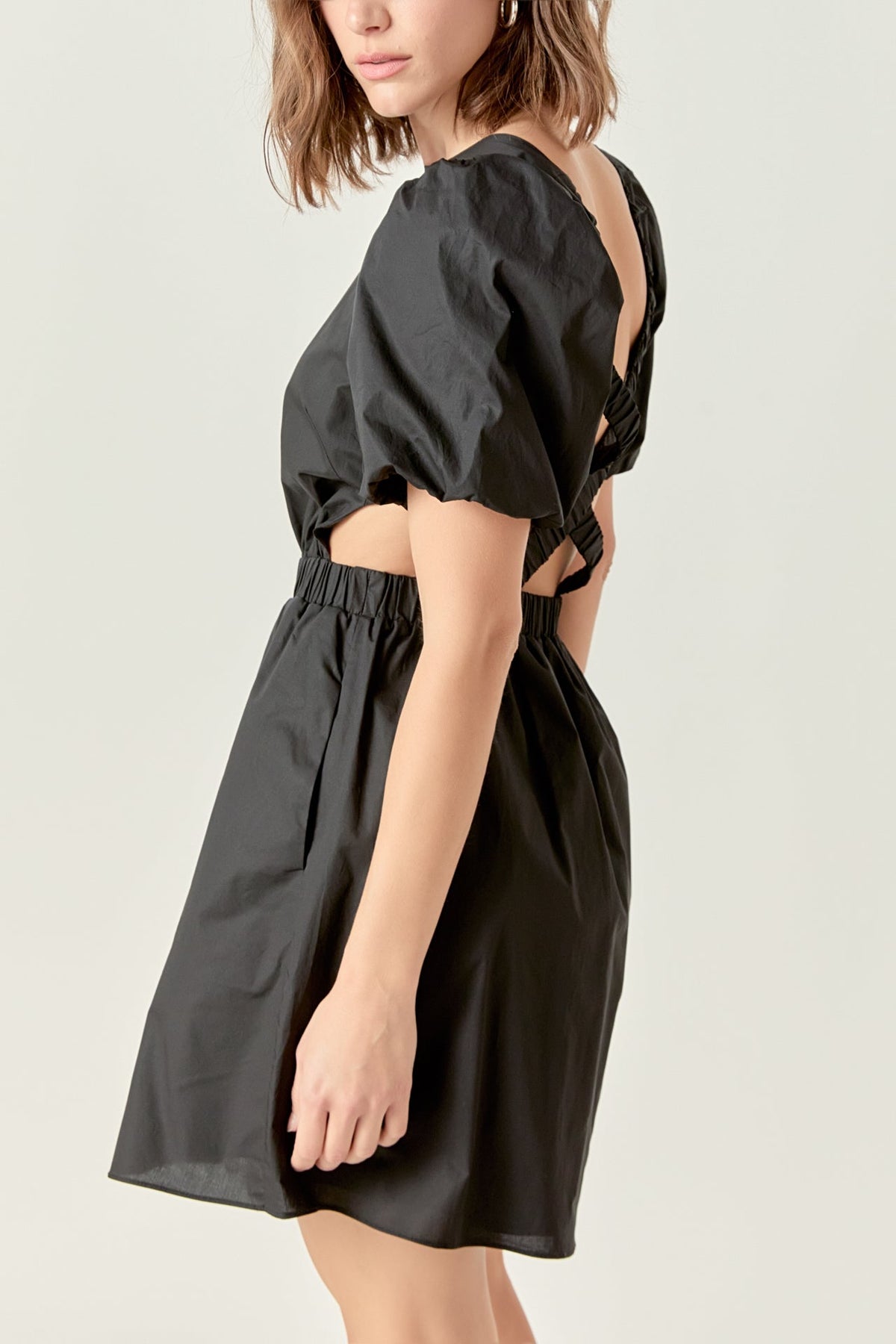 Cut-Out Poplin Mini Dress