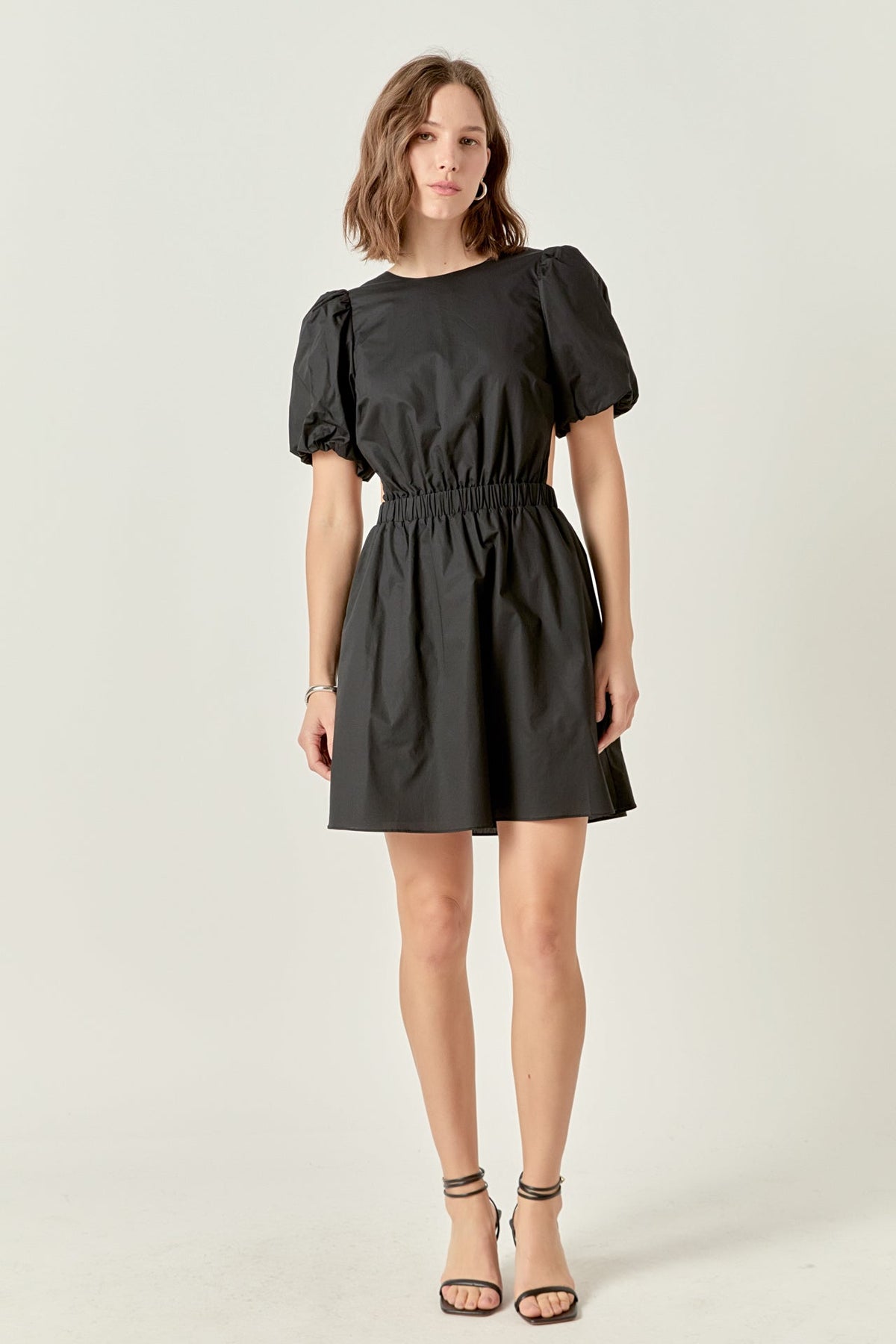 Cut-Out Poplin Mini Dress