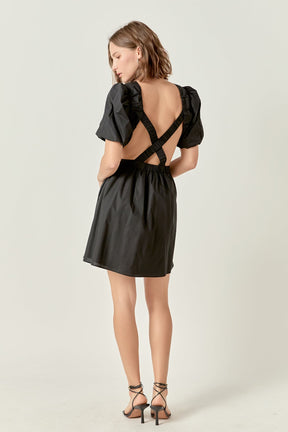 ENGLISH FACTORY - Cut-Out Poplin Mini Dress - DRESSES available at Objectrare