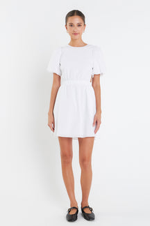 ENGLISH FACTORY - Cut-Out Poplin Mini Dress - DRESSES available at Objectrare