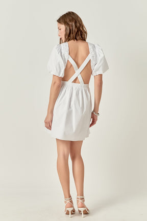 ENGLISH FACTORY - Cut-Out Poplin Mini Dress - DRESSES available at Objectrare