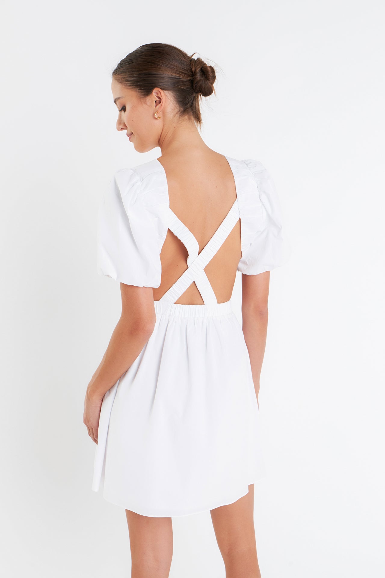 ENGLISH FACTORY - Cut-Out Poplin Mini Dress - DRESSES available at Objectrare