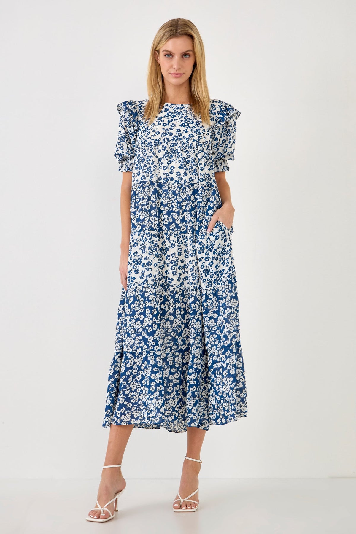 ENGLISH FACTORY - Floral Color Block Midi Dress - DRESSES available at Objectrare