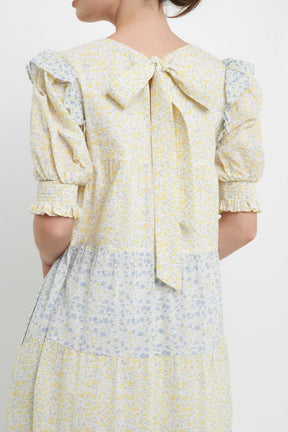 ENGLISH FACTORY - Contrast Color Block Midi Dress - DRESSES available at Objectrare