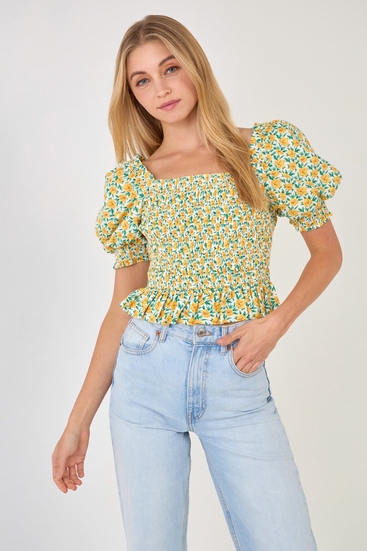 Floral Smocked Top
