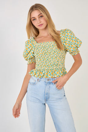 Floral Smocked Top