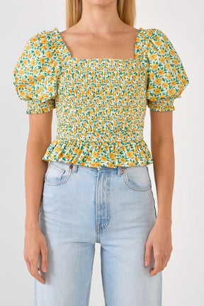 Floral Smocked Top