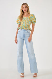 Floral Smocked Top