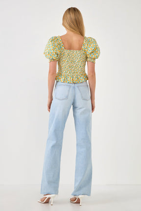 Floral Smocked Top
