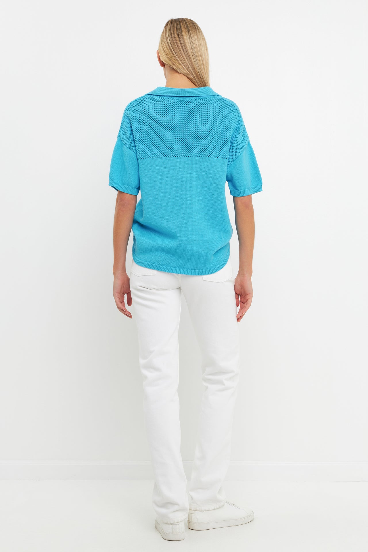 ENGLISH FACTORY - Knit Sweatshirt with Short Sleeve - SWEATERS & KNITS available at Objectrare