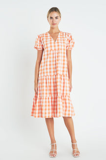 ENGLISH FACTORY - English Factory - Gingham Midi Dress - DRESSES available at Objectrare