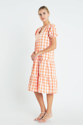 ENGLISH FACTORY - English Factory - Gingham Midi Dress - DRESSES available at Objectrare