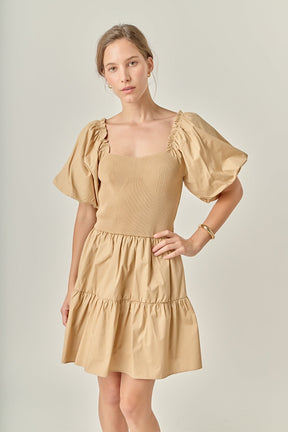 ENGLISH FACTORY - Mix-Media Mini Dress with Corset Detail - DRESSES available at Objectrare