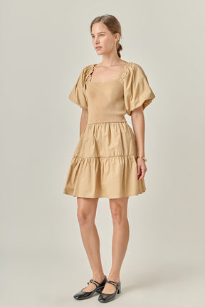 ENGLISH FACTORY - Mix-Media Mini Dress with Corset Detail - DRESSES available at Objectrare