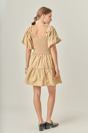 ENGLISH FACTORY - Mix-Media Mini Dress with Corset Detail - DRESSES available at Objectrare