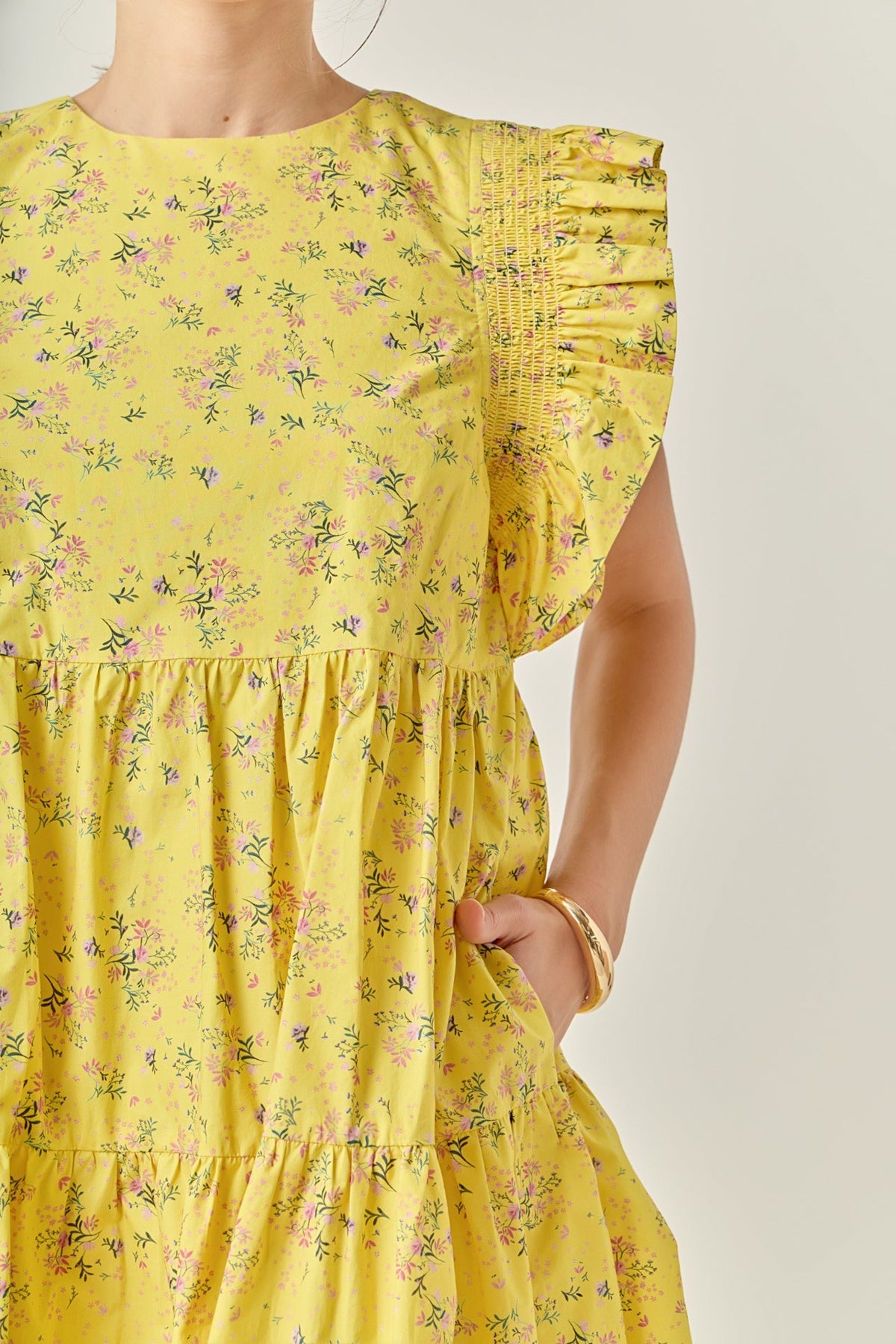 ENGLISH FACTORY - Floral Mini Dress with Smocking detail - DRESSES available at Objectrare