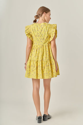ENGLISH FACTORY - Floral Mini Dress with Smocking detail - DRESSES available at Objectrare