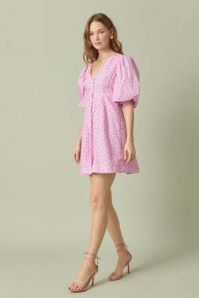 ENDLESS ROSE - Floral Print Mini Dress with Button Detail - DRESSES available at Objectrare