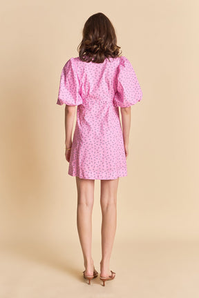 ENDLESS ROSE - Floral Print Mini Dress with Button Detail - DRESSES available at Objectrare