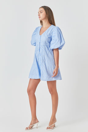 ENDLESS ROSE - Floral Print Mini Dress with Button Detail - DRESSES available at Objectrare