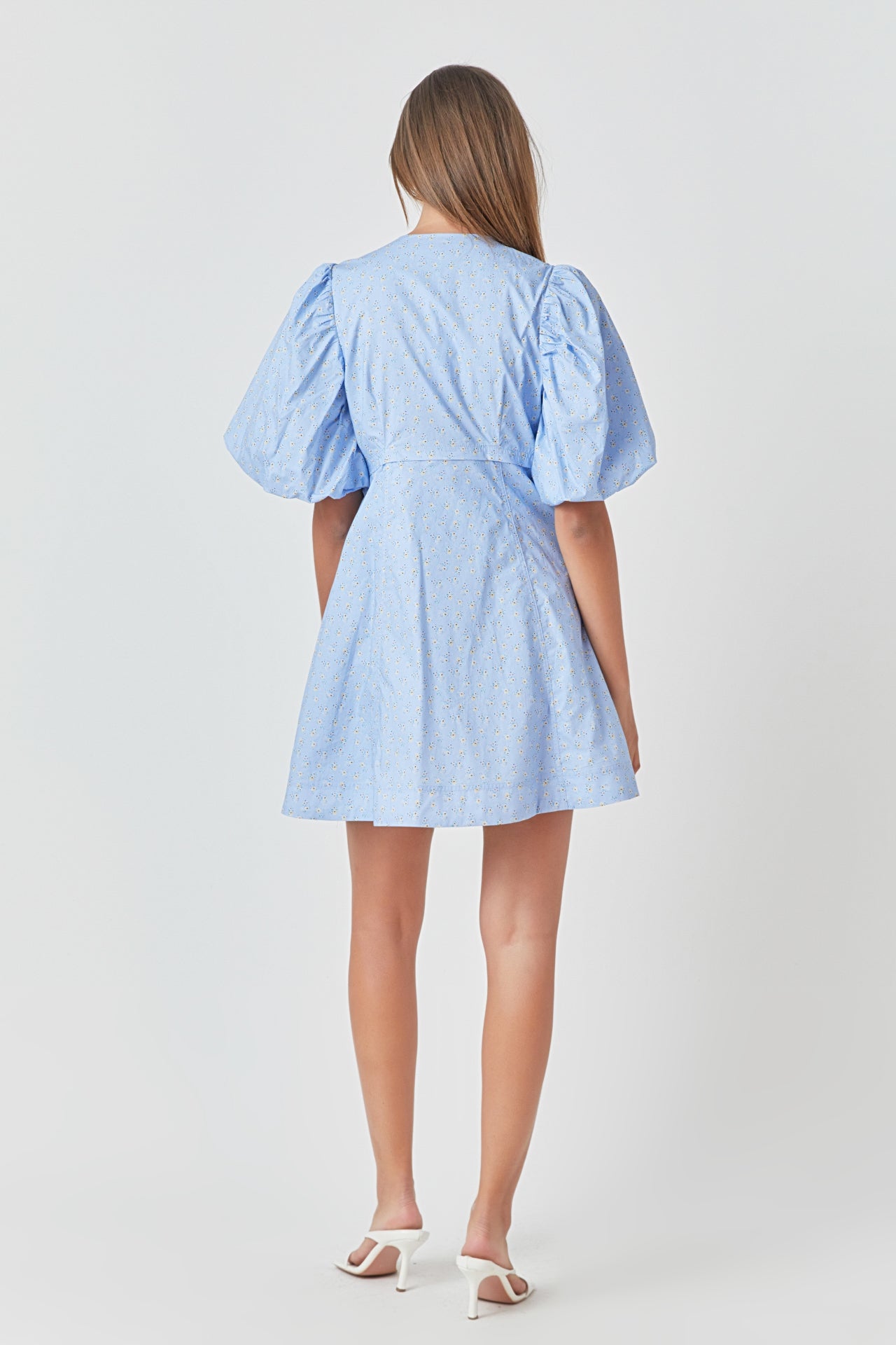 ENDLESS ROSE - Floral Print Mini Dress with Button Detail - DRESSES available at Objectrare