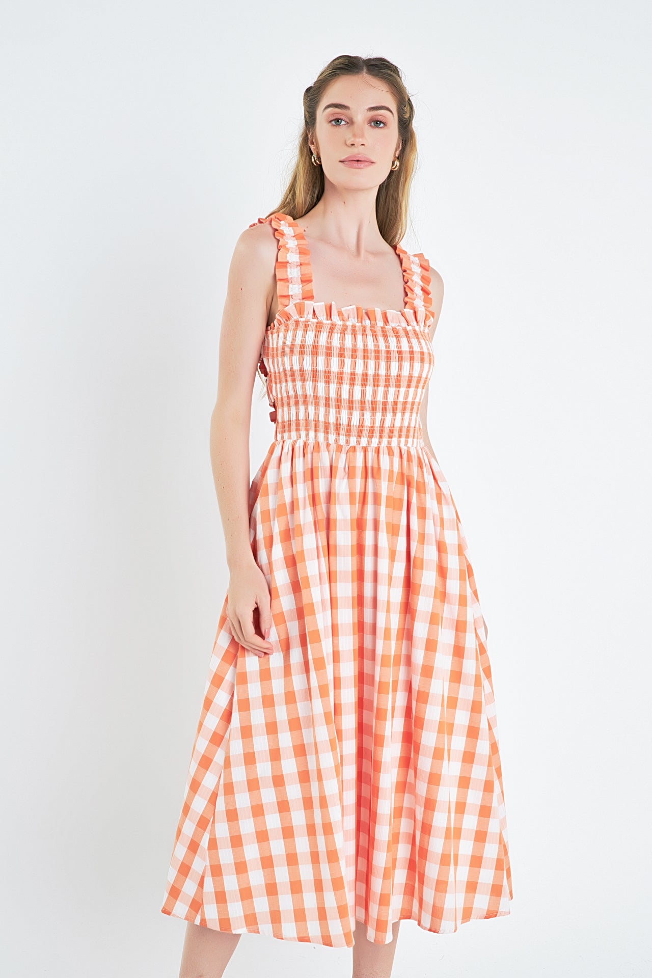 ENGLISH FACTORY - English Factory - Check Print Smocked Dress - DRESSES available at Objectrare