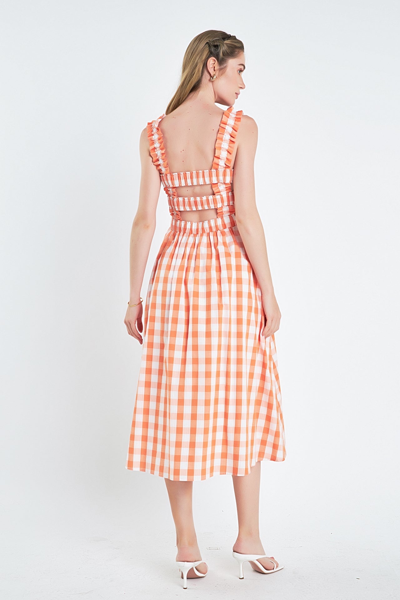 ENGLISH FACTORY - English Factory - Check Print Smocked Dress - DRESSES available at Objectrare