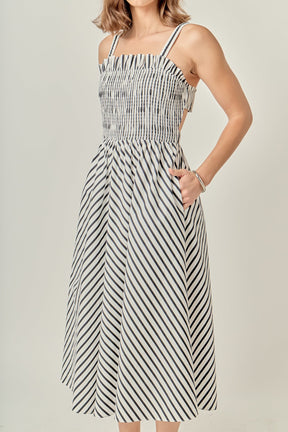 ENGLISH FACTORY - Striped Smocked Dress - DRESSES available at Objectrare