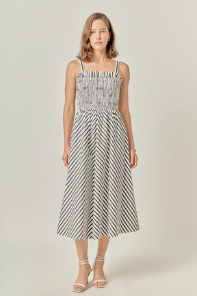 ENGLISH FACTORY - Striped Smocked Dress - DRESSES available at Objectrare