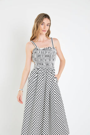 ENGLISH FACTORY - English Factory - Striped Smocked Dress - DRESSES available at Objectrare