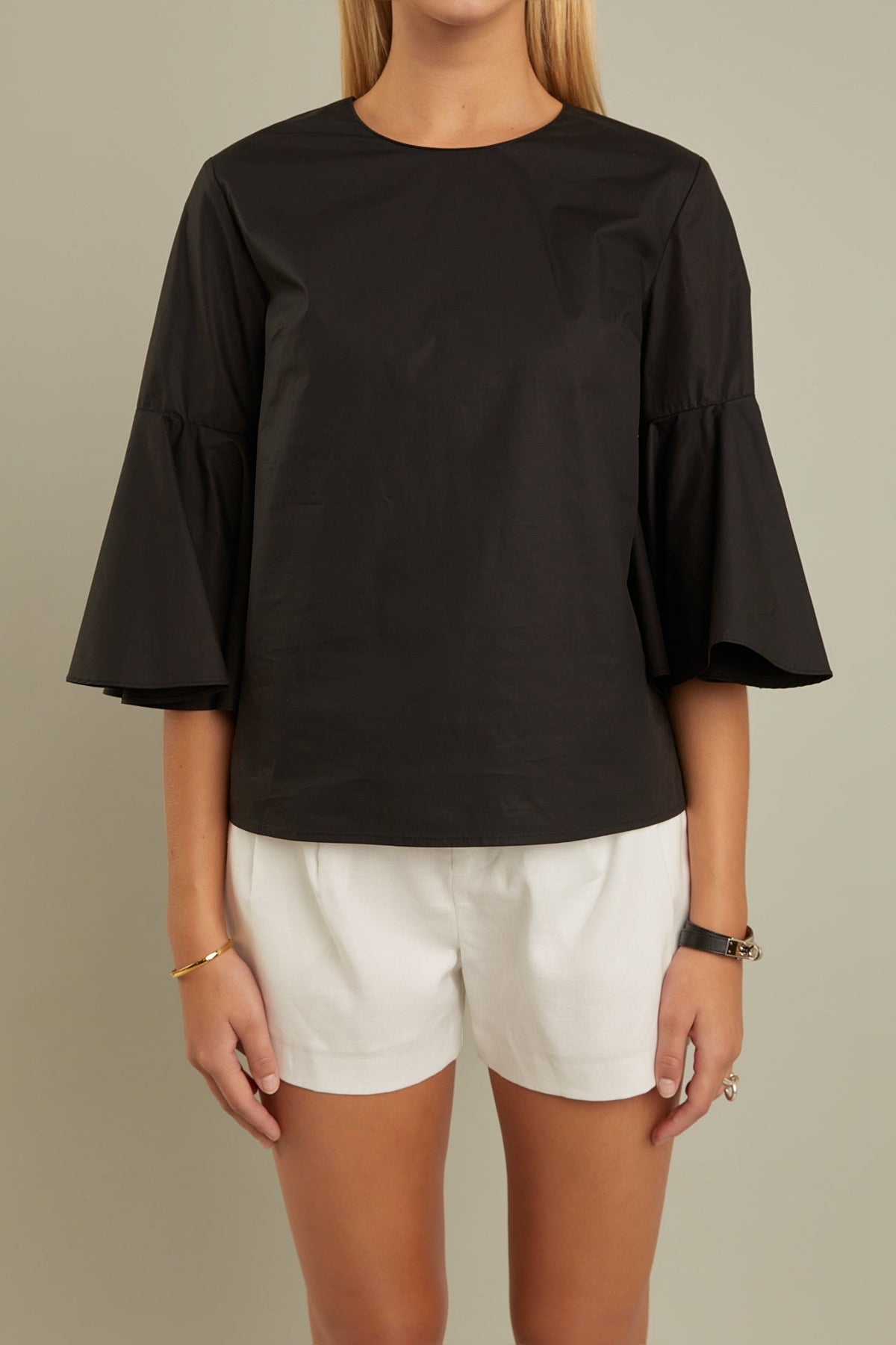 ENGLISH FACTORY - Ruffled Cotton Blend Top - TOPS available at Objectrare