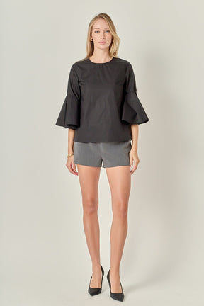 ENGLISH FACTORY - Ruffled Cotton Blend Top - TOPS available at Objectrare
