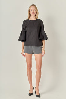 ENGLISH FACTORY - Ruffled Cotton Blend Top - TOPS available at Objectrare