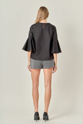 ENGLISH FACTORY - Ruffled Cotton Blend Top - TOPS available at Objectrare