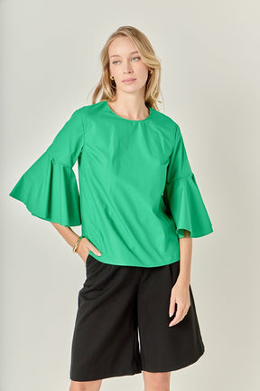 ENGLISH FACTORY - Ruffled Cotton Blend Top - TOPS available at Objectrare