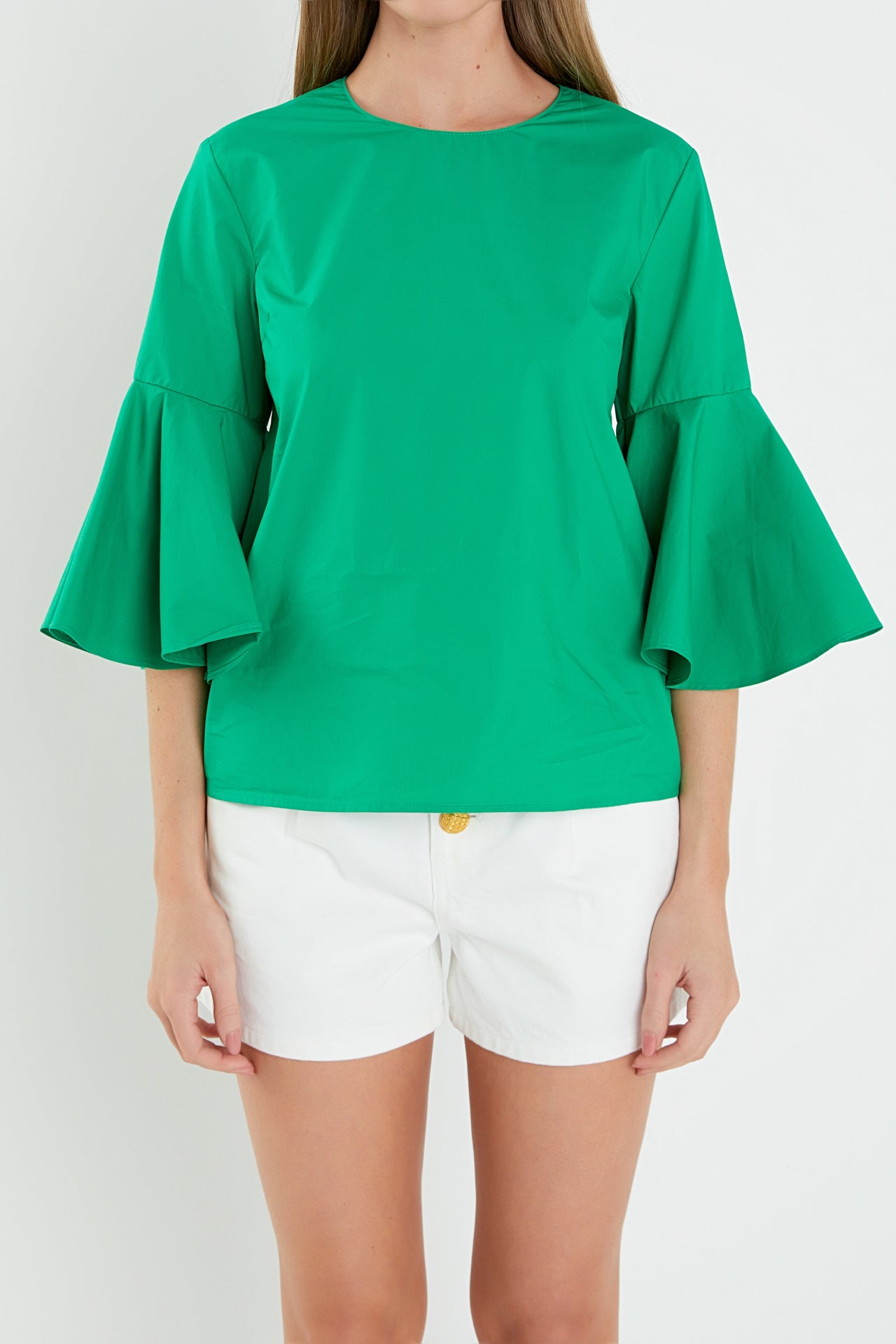 ENGLISH FACTORY - Ruffled Cotton Blend Top - TOPS available at Objectrare