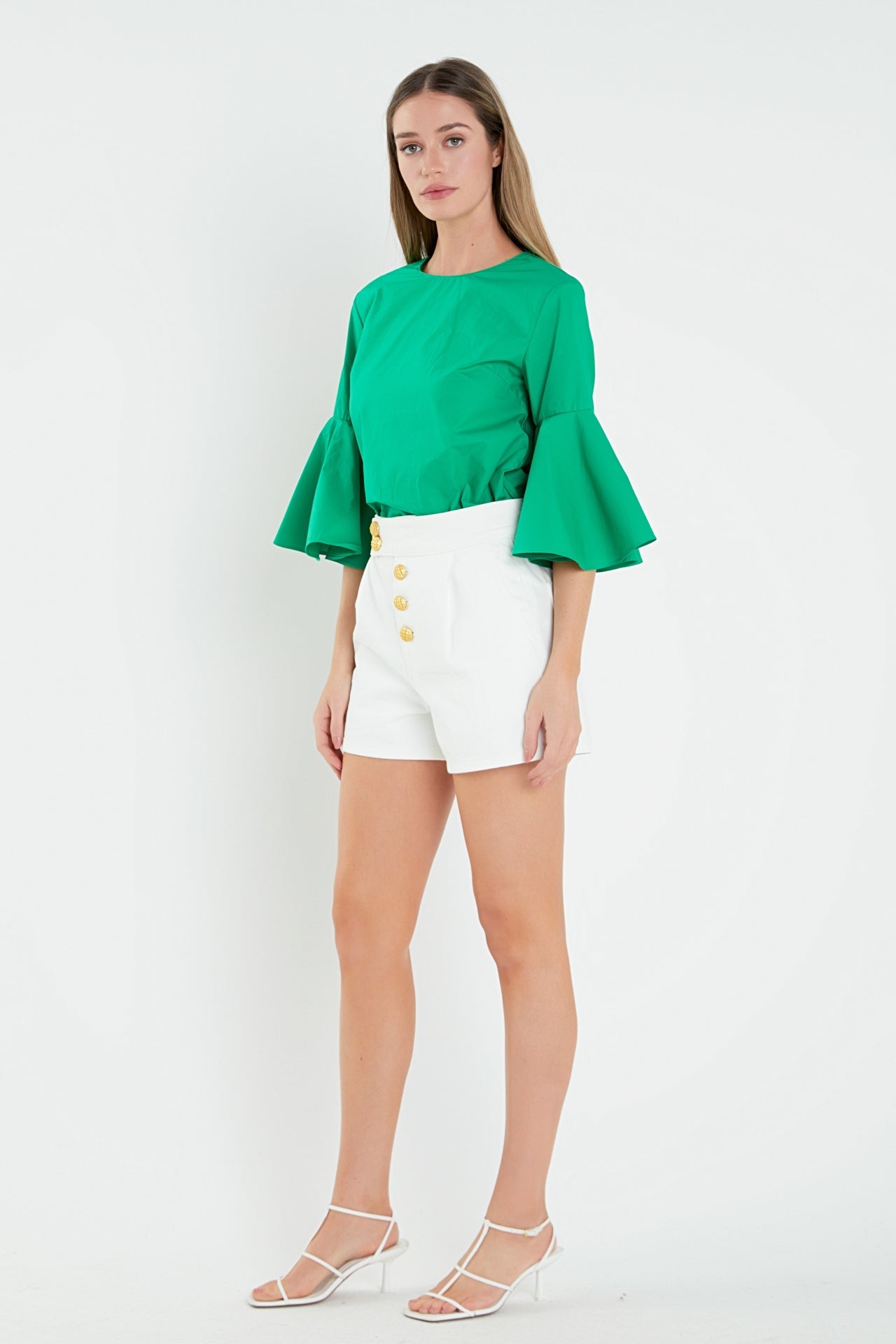 ENGLISH FACTORY - Ruffled Cotton Blend Top - TOPS available at Objectrare