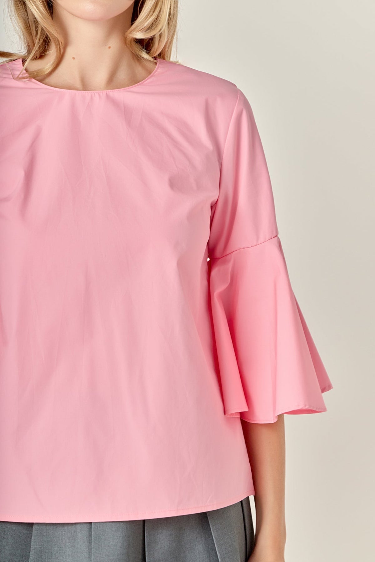 Ruffled Cotton Blend Top