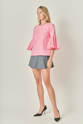 ENGLISH FACTORY - Ruffled Cotton Blend Top - TOPS available at Objectrare