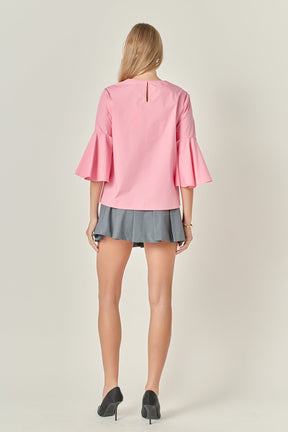 ENGLISH FACTORY - Ruffled Cotton Blend Top - TOPS available at Objectrare