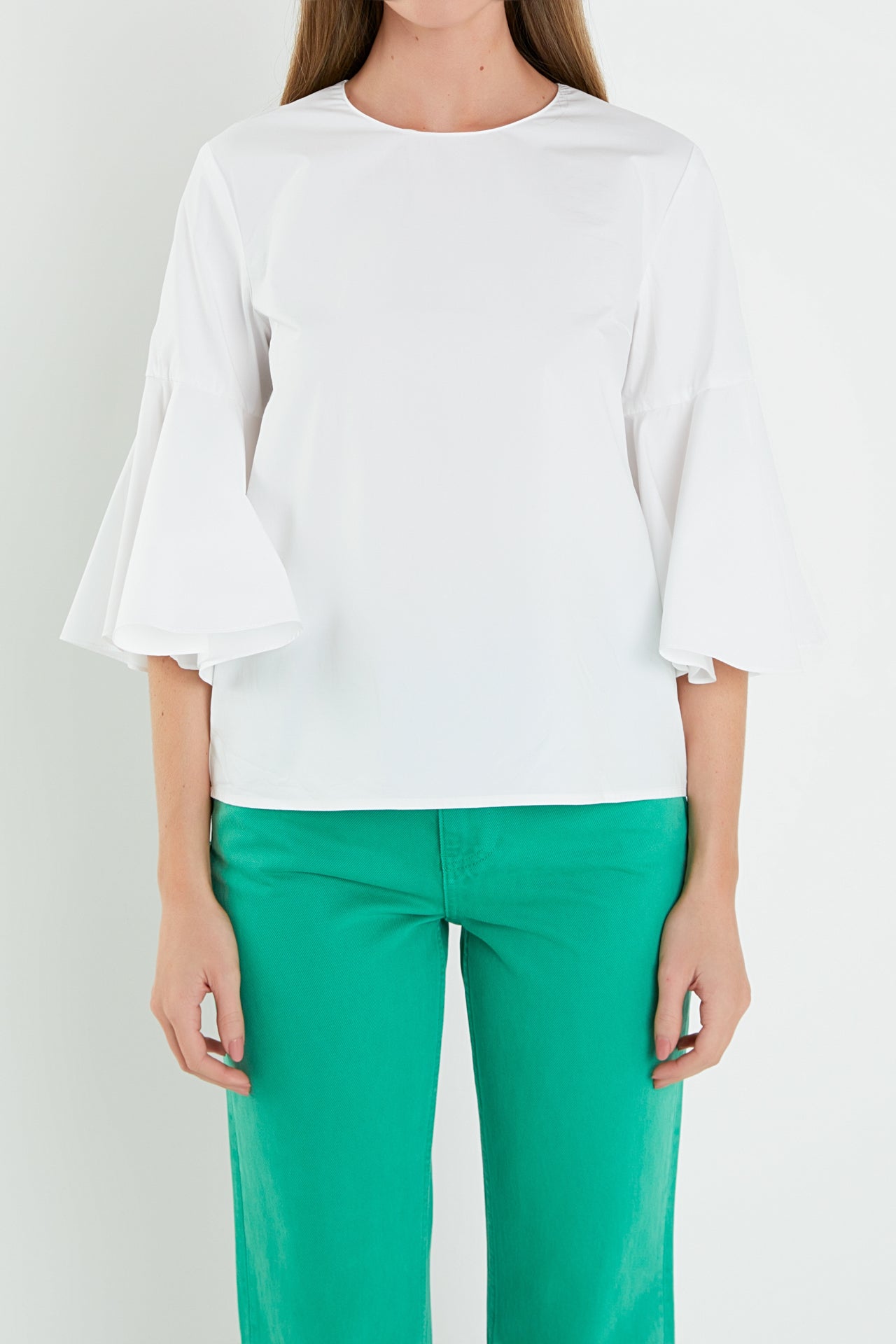 ENGLISH FACTORY - Ruffled Cotton Blend Top - TOPS available at Objectrare