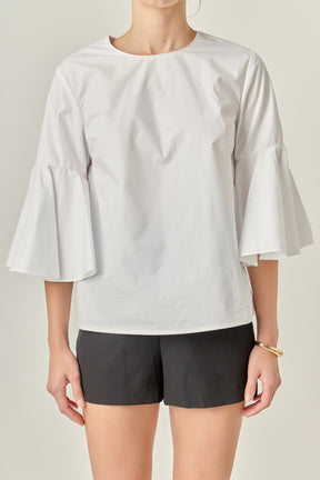 ENGLISH FACTORY - Ruffled Cotton Blend Top - TOPS available at Objectrare