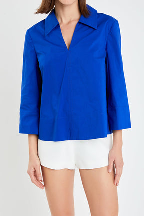 A-Line Kaftan Collar Top