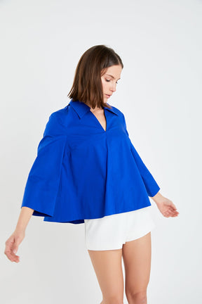A-Line Kaftan Collar Top