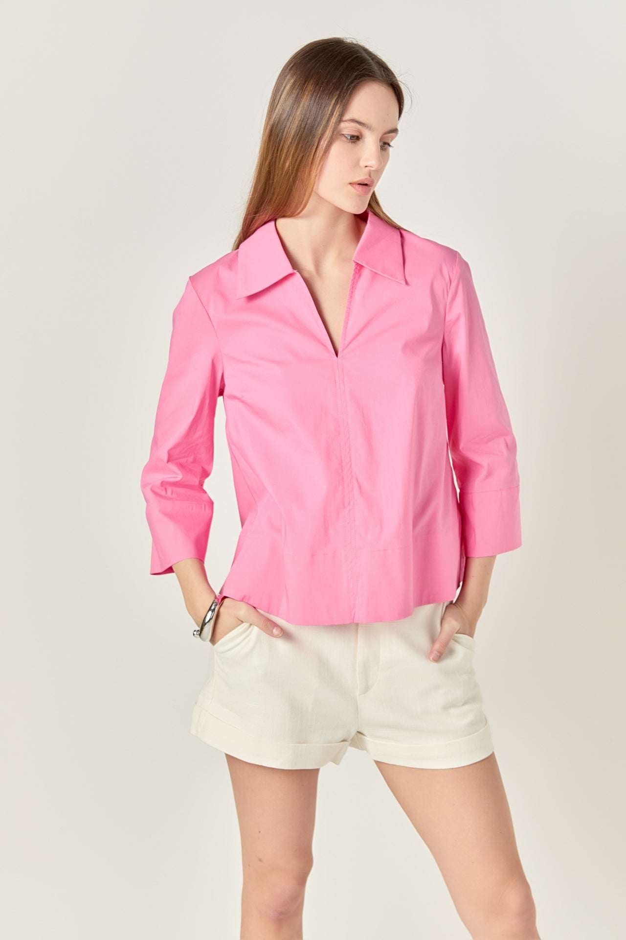 ENGLISH FACTORY - A-Line Kaftan Collar Top - TOPS available at Objectrare