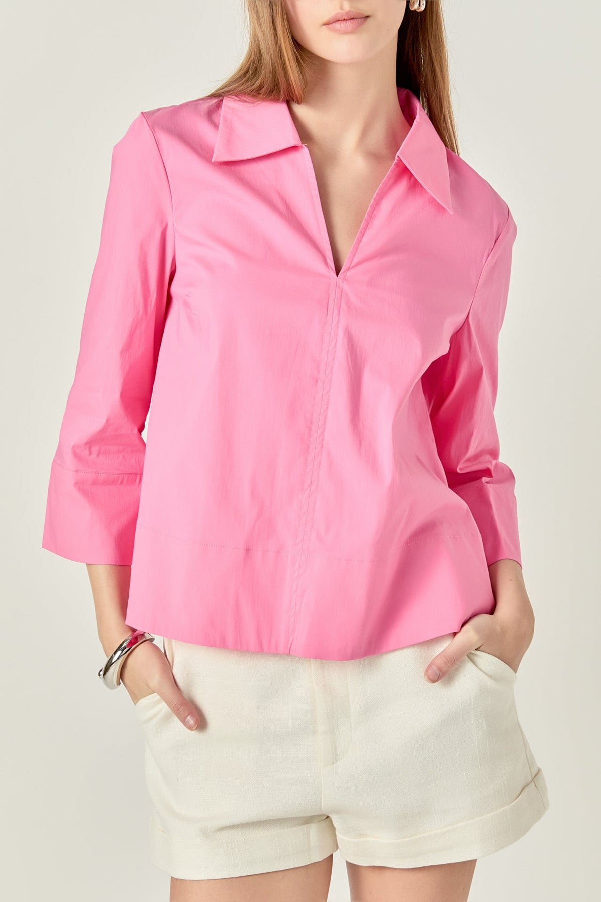 A-Line Kaftan Collar Top