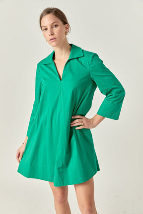 ENGLISH FACTORY - English Factory - A-Line Kaftan Collar Dress - DRESSES available at Objectrare