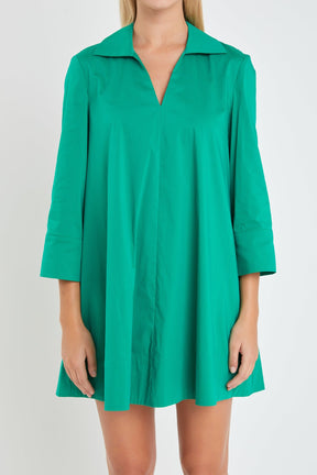 ENGLISH FACTORY - English Factory - A-Line Kaftan Collar Dress - DRESSES available at Objectrare