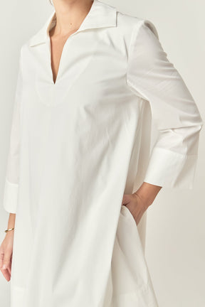 ENGLISH FACTORY - A-Line Kaftan Collar Dress - DRESSES available at Objectrare