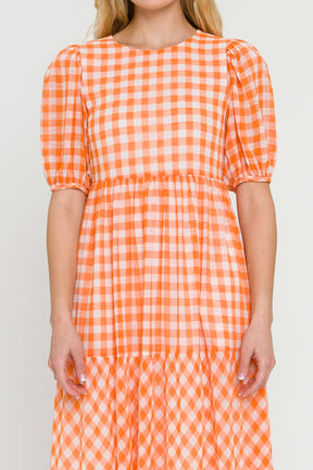 ENGLISH FACTORY - English Factory - Gingham Print Midi Dress - DRESSES available at Objectrare